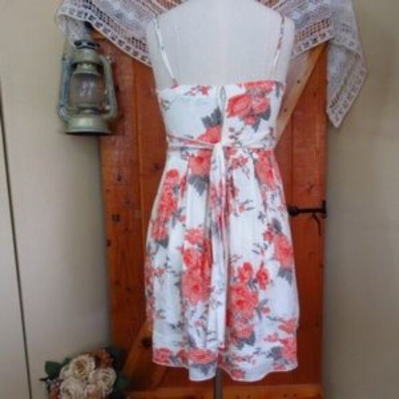 Xtraordinary Mini Floral Fit & Flare Dress Junior Size 7 Spaghetti Strap Spring - Picture 5 of 6